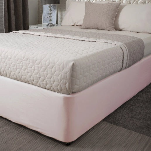 Belledorm Divan Bed Base Wrap Jersey Powder Pink Deep