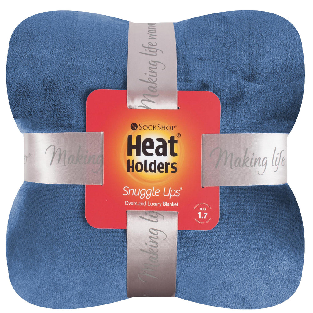 Belledorm Sock Shop Heat Holder Blanket Royal Blue