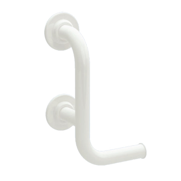 Craftmasters Toilet Roll Holder Grab Rail Stainless Steel White Coated