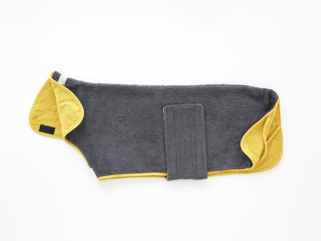 The Dog Robe Company -Dog Robe Charcoal & Mustard